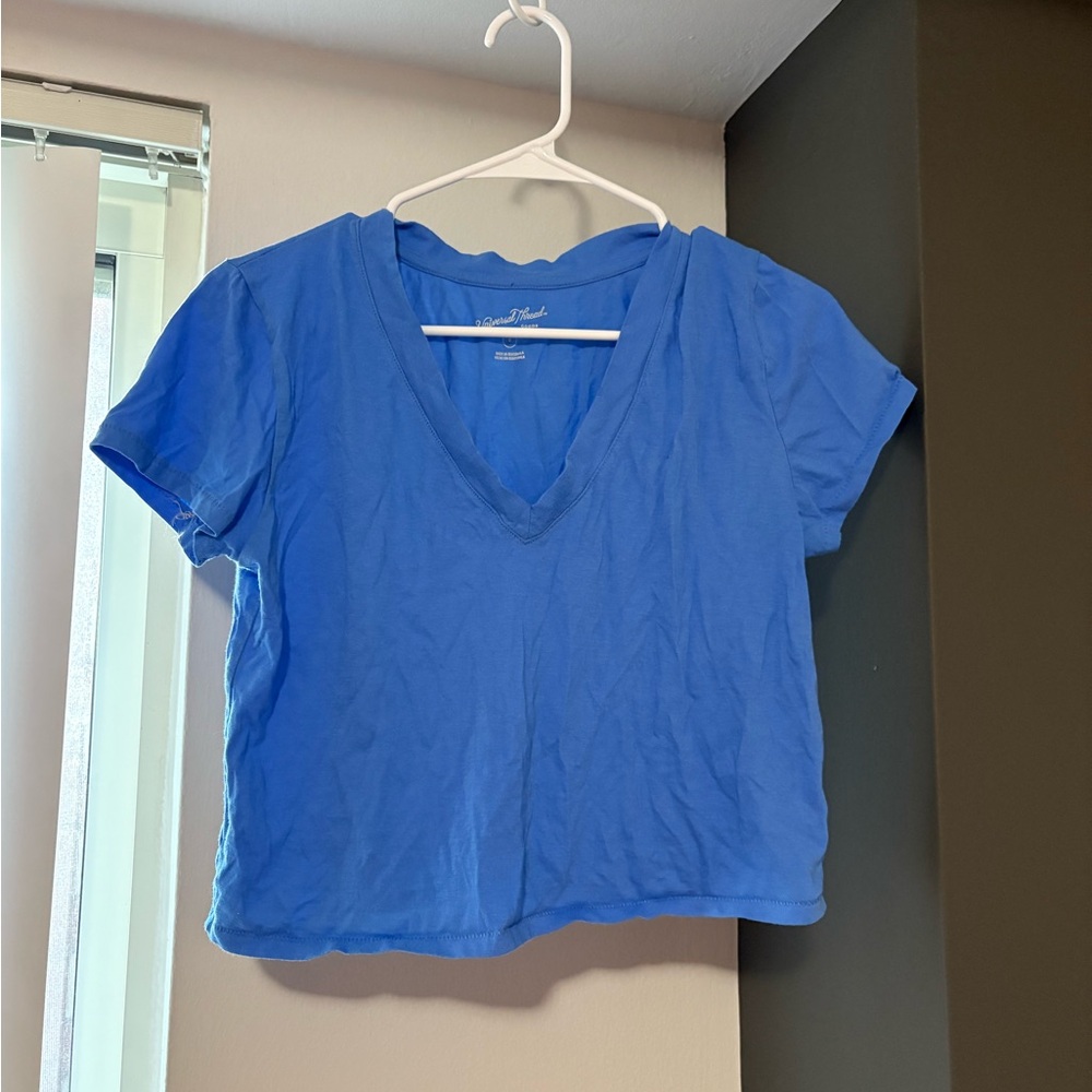Universal Thread Blue Short Sleeve Crop Tee